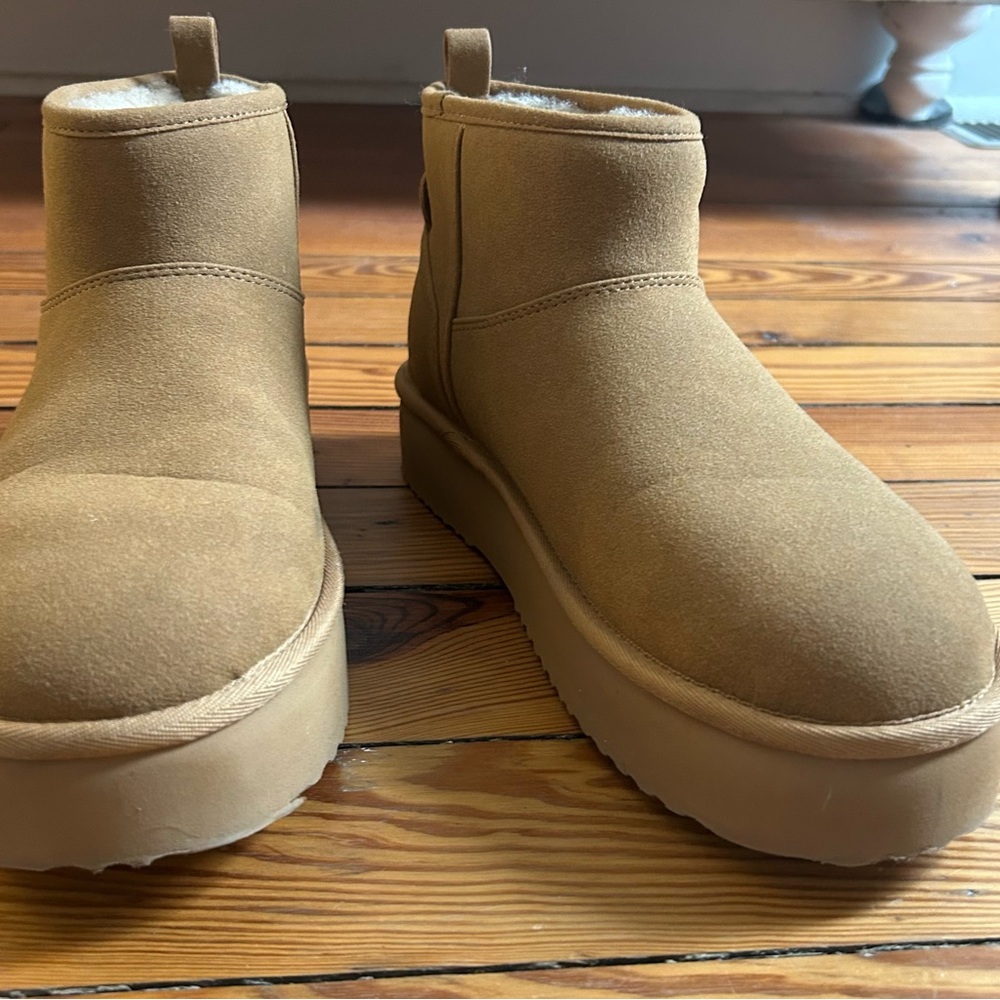 “UGG”  style platform Suede Ankle Boots
